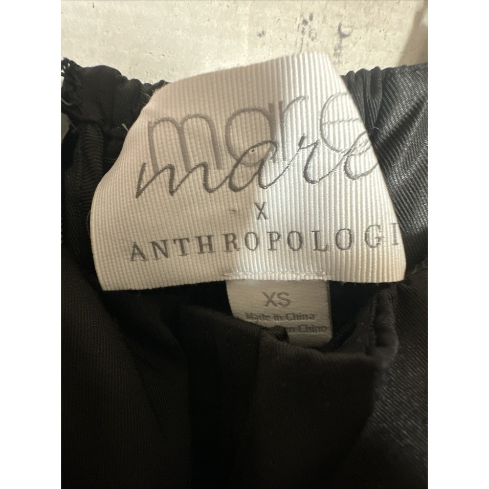Anthropologie Mare Mare Black Corset Poplin Cotton Flounced Midi Dress | Sz: XS - Picture 11 of 12